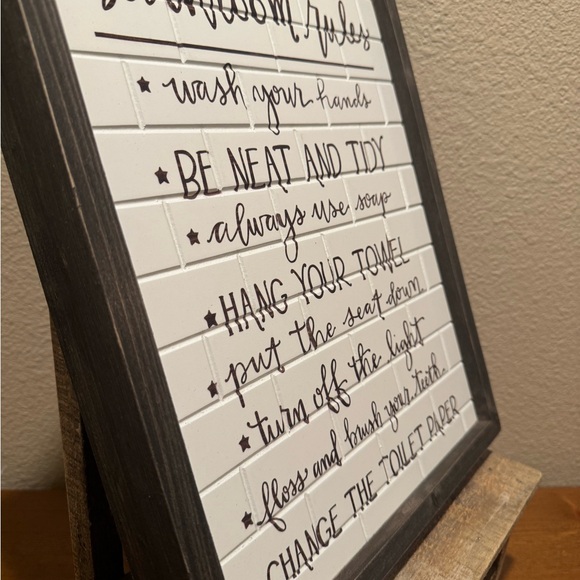 Bathroom Rules Sign Primitives By Kathy, Wash Your Hands Bathroom Wall Decor - Picture 5 of 9